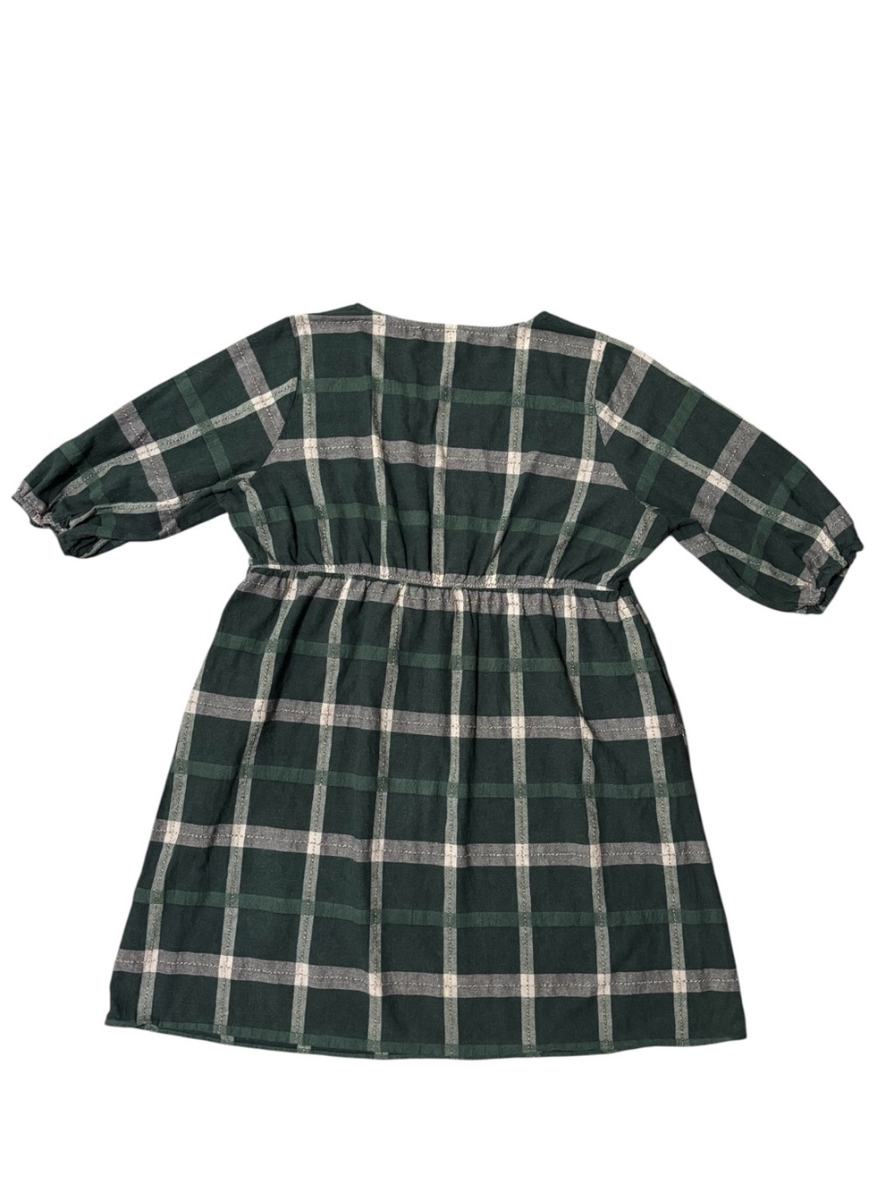 Polagram 3XL Green Windowpane Plaid Cotton Dress | Cottagecore | Pockets - Picture 5 of 13